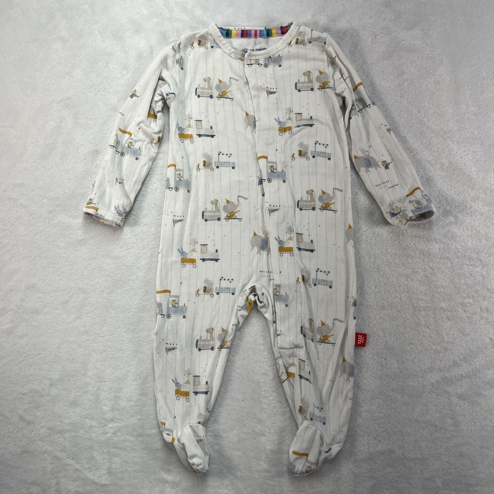Magnetic Me Sleeper Baby 0-3m Animal Train Magnet Close Footed Foldover Hands